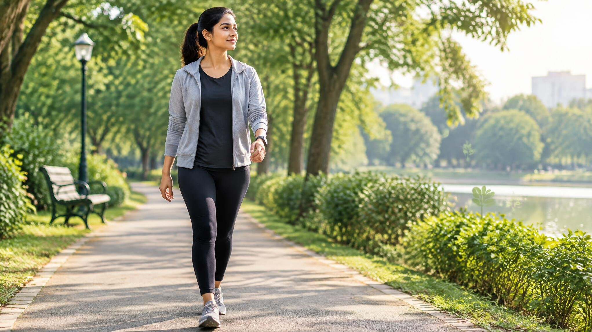 person walking in park