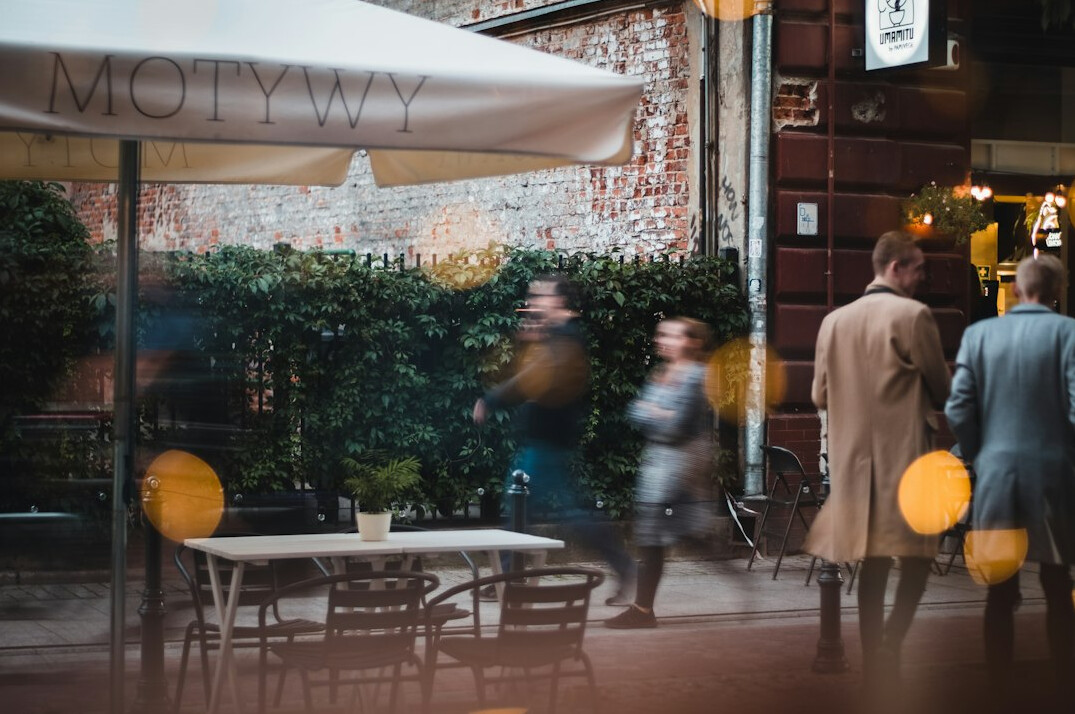 People having a conversation at a table